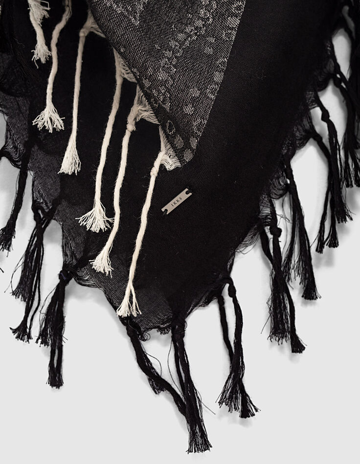 Men’s black bandana and skull motif scarf-3