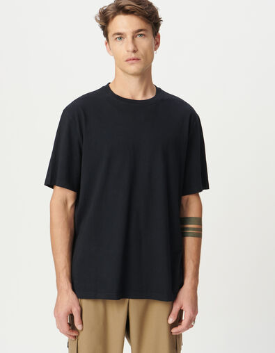Men’s navy short-sleeved crew neck T-shirt - IKKS