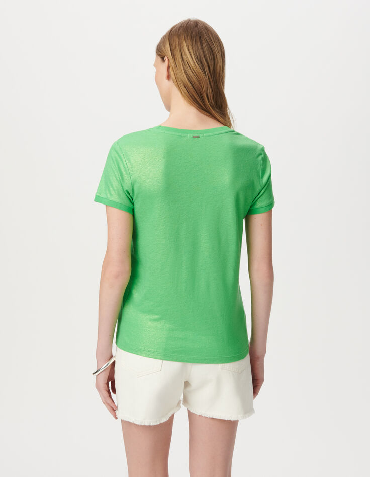 Camiseta manga corta verde irisado-3