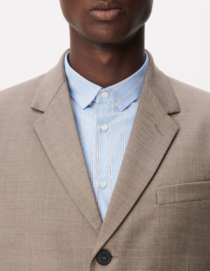 Gemarmerd beige colbert TRAVEL SUIT Homme-5