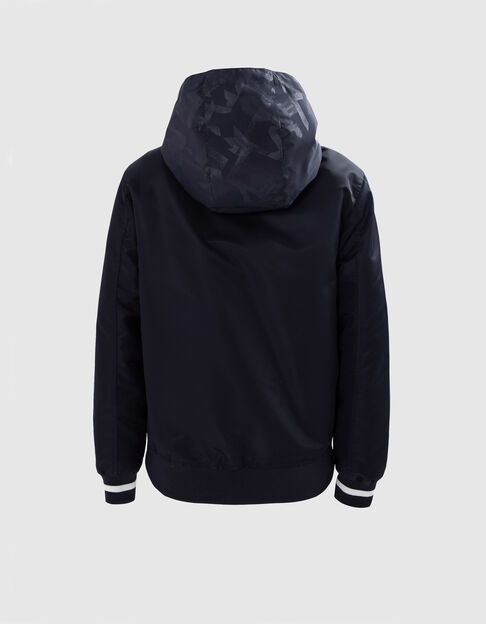 Bomber 2 en 1 azul marino y cortavientos monograma niño - IKKS