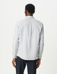 Chemise regular marine motif fines rayures Homme-3