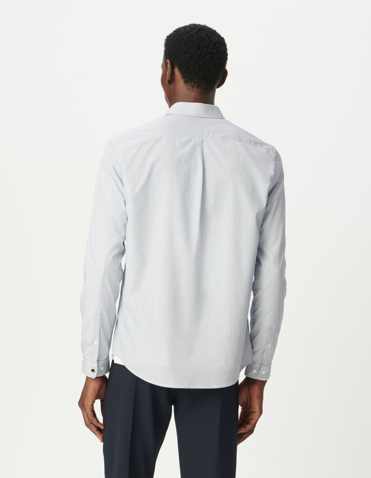 Chemise regular marine motif fines rayures Homme-3 Chemise regular marine motif fines rayures Homme-3