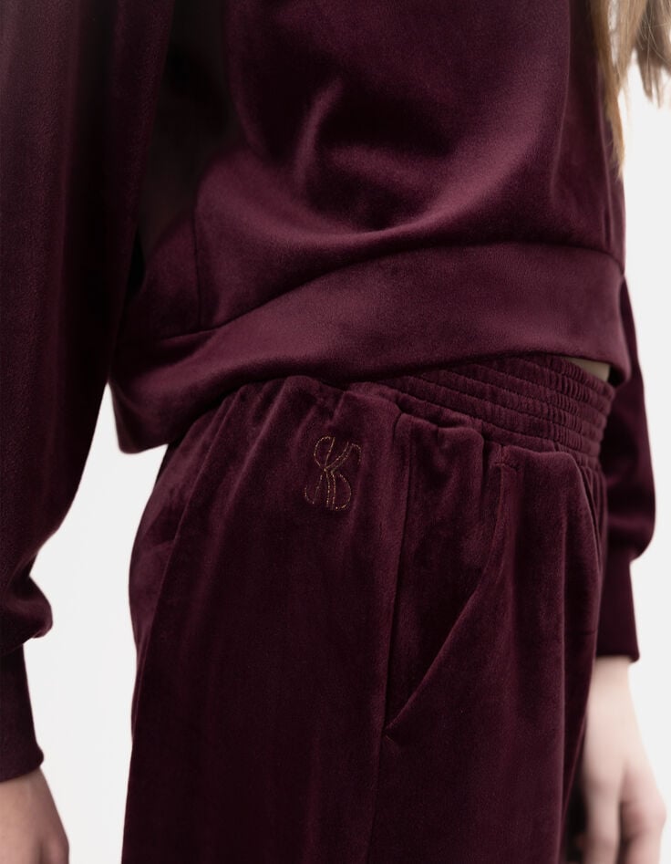 Bordeaux wideleg joggingbroek velours meisjes-3 Bordeaux wideleg joggingbroek velours meisjes-3