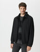 Men's gray marbled scarf with fringe-2