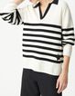 Black and ecru striped sailor sweater with contrasting polo collar Women-2