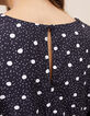Schwarzes Kleid mit Tupfenprint I.Code-5