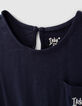 Robe navy Essentiel brodée en coton bio fille-2