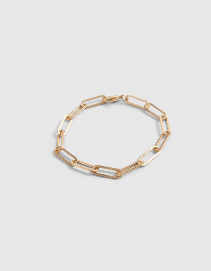 Goldfarbenes M&auml;dchenarmband mit Perlen und Gourmette-Kette-3