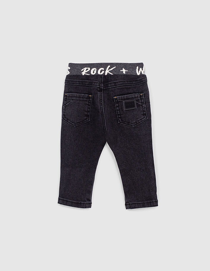 Black Used Jeans mit Rippbündchen für Babyjungen  - IKKS