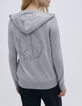 Women’s grey glittery knit hooded cardigan-3