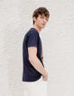 Camiseta azul marino surferos y sol Hombre-5