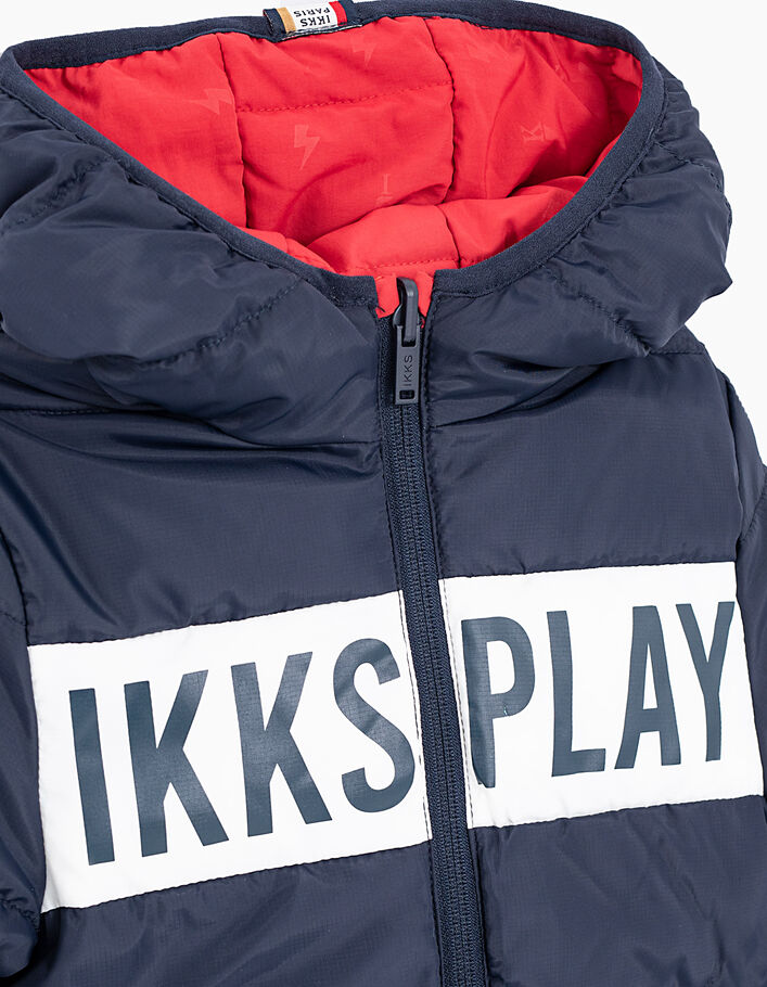 Gewatteerde jas rood navy #IKKSplay# omkeerbaar jongens  - IKKS