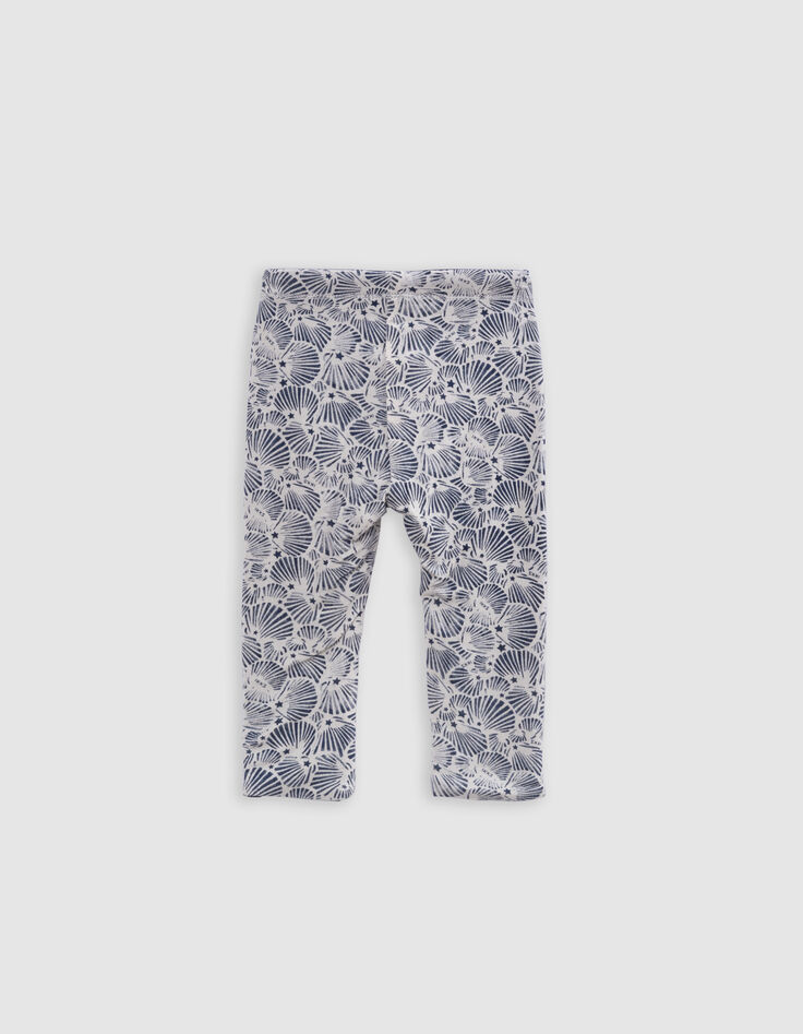 Leggings réversible coquillages et marine bébé fille-4