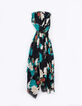 Women’s floral print wool-blend fringed scarf-1