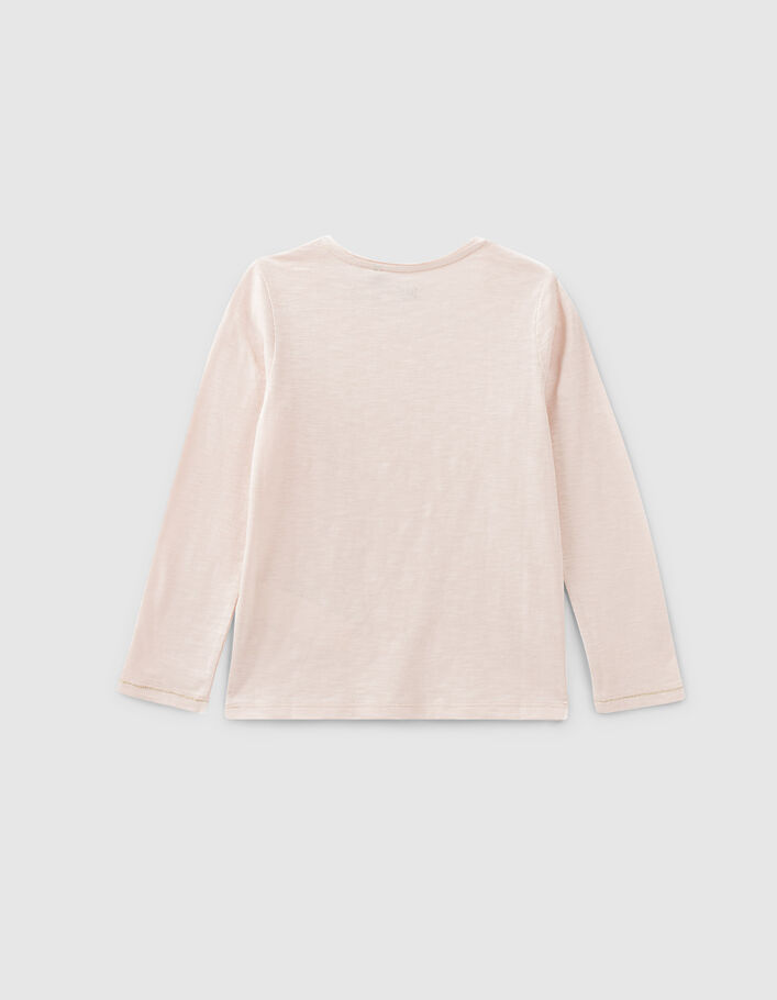 Poederroze T-shirt Essentials met IKKS geborduurd meisjes - IKKS
