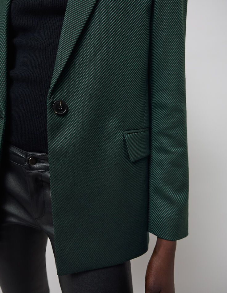 Women's emerald pinstripe suit jacket-6