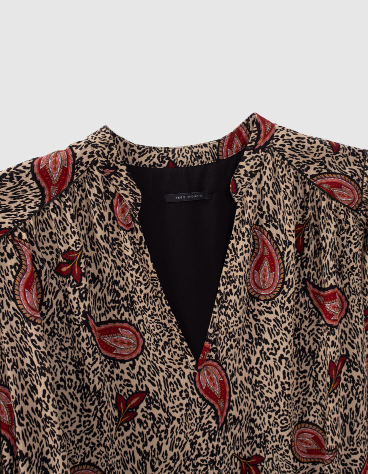 Robe écrue recyclée imprimé léo cachemire Femme-2