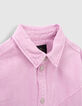 Girls&rsquo; violet denim cropped overshirt jacket-2