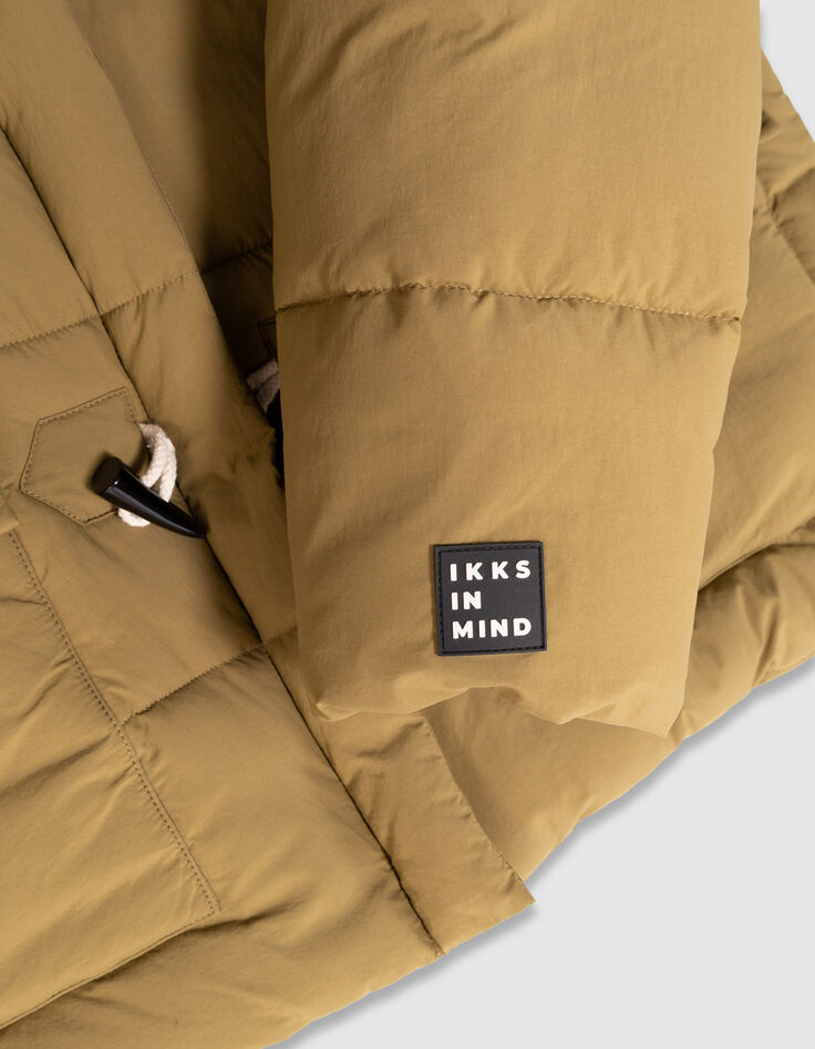 Manteau court kaki matelassé fille-2 Manteau court kaki matelassé fille-2