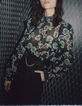 Zwarte blouse maxi bloemenprint volants Dames-6