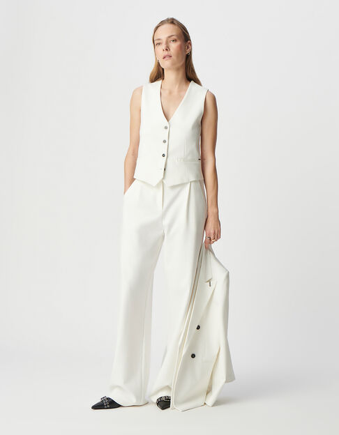 Chaleco sin mangas blanco punto Milano mujer - IKKS
