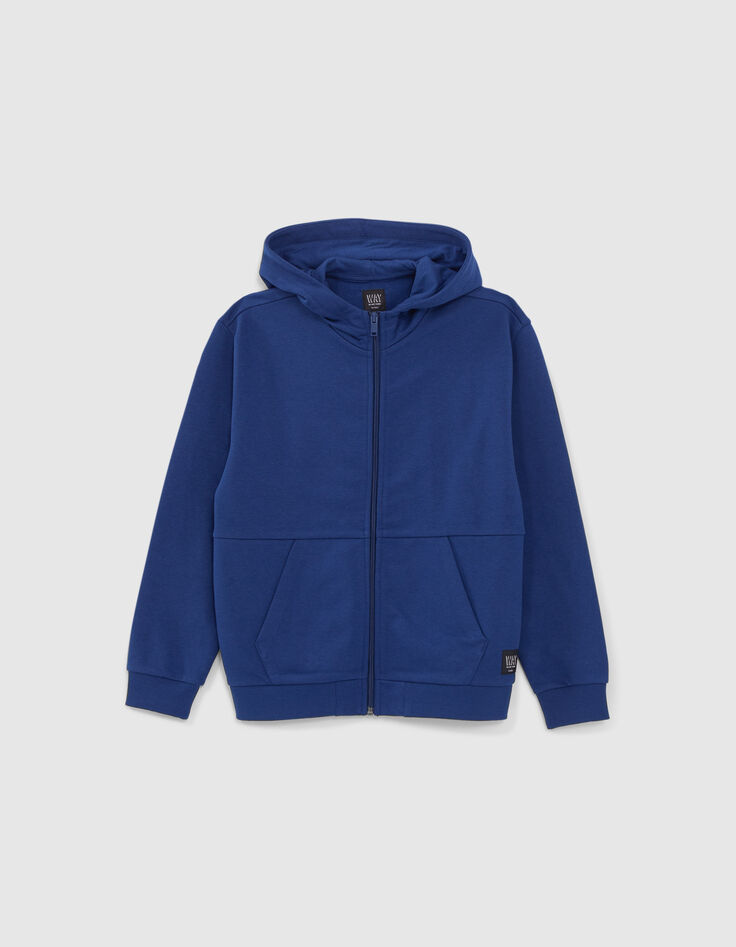 C&aacute;rdigan capucha azul cremallera ni&ntilde;o-1