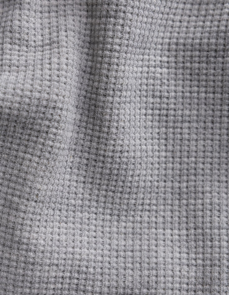 Conjunto bermudas caqui y polo gris bebé niño-7