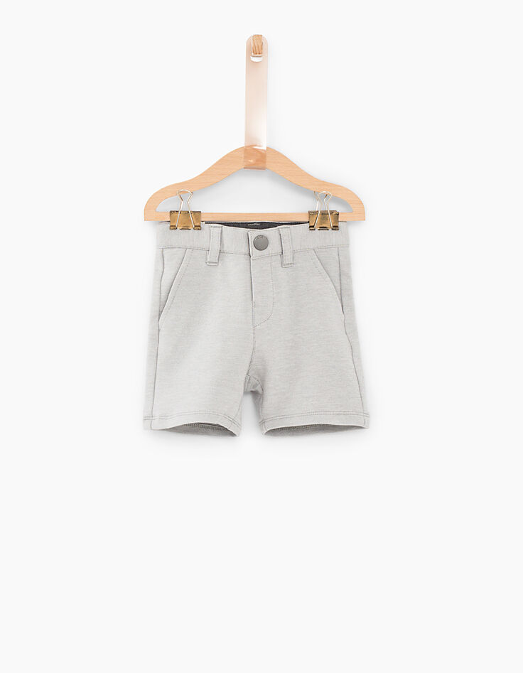 Bermudas gris medio de punto bebé niño -1
