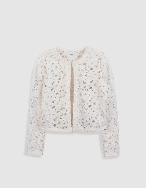 Women's short white lace bolero jacket - IKKS