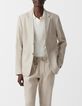 Men&rsquo;s beige linen blend suit jacket-5