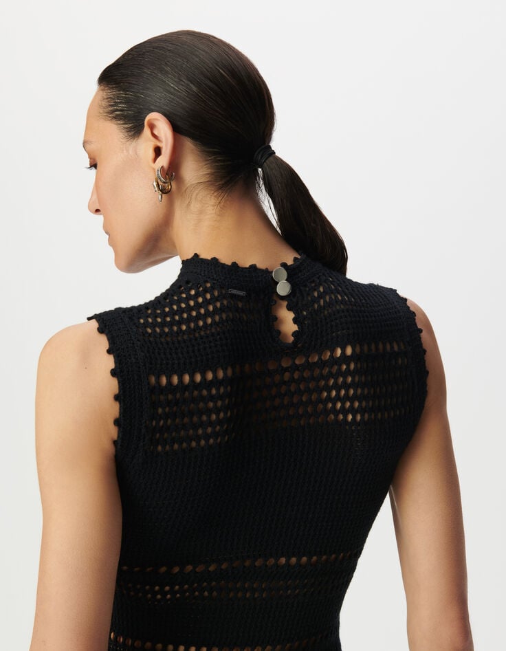 Robe midi noire tricot esprit crochet-5 Robe midi noire tricot esprit crochet-5
