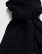 Set bonnet et écharpe en tricot noir métallisé femme-5