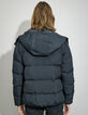 Schwarze Herrensteppjacke mit Rei&szlig;verschlusstaschen-3