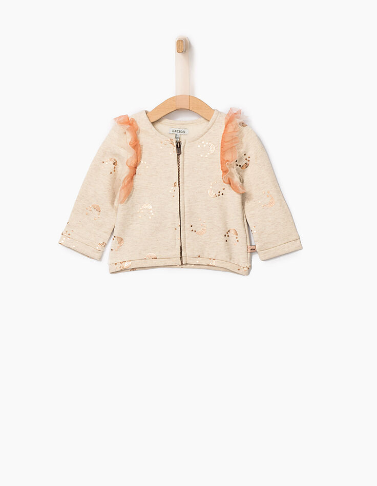 Baby girls’ ruffled cardigan-1