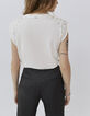 Camiseta blanco loose tachuelas mujer-3