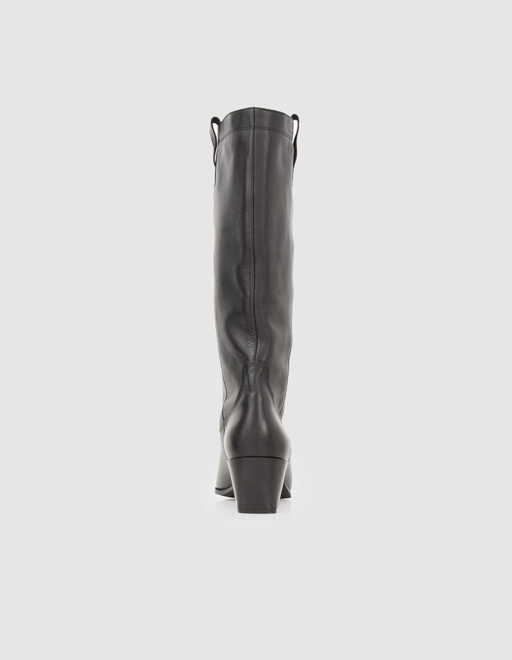 Zwarte laarzen cowboystijl Dames-3