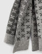 Echarpe en maille tricot logo IKKS gris femme-2
