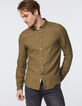 Chemise SLIM kaki en lin Homme-2