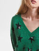 Jersey verde punto jacquard estrellas hombre-6