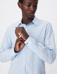 Chemise regular bleue Lyocell&reg; motif rayures Homme-1