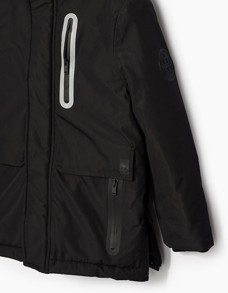 Parka noire chaude et waterproof garçon-6