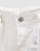 Ecru jeansshort riem studs en oogjes meisjes-7