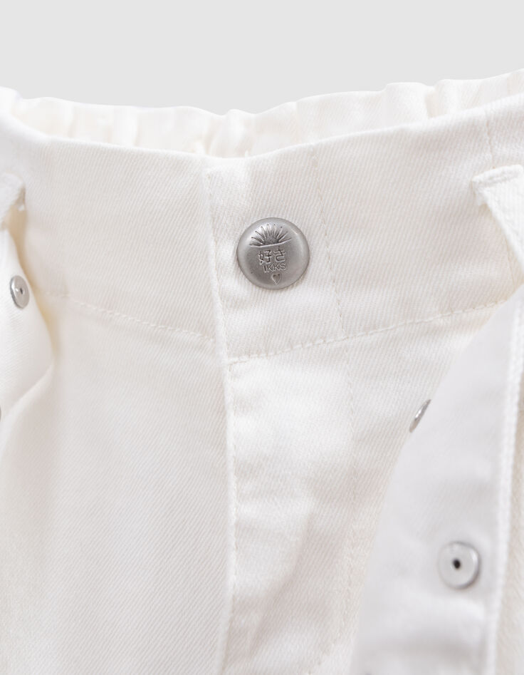 Ecru jeansshort riem studs en oogjes meisjes-7