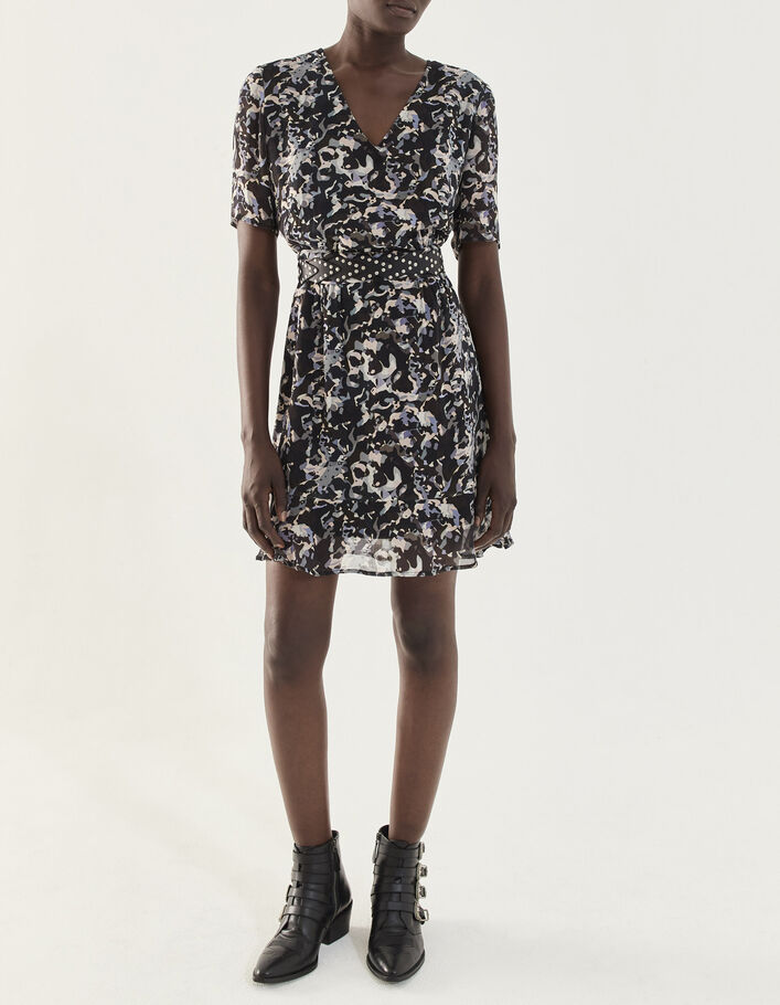 Jurk korte mouwen camouflagemotief dames-6