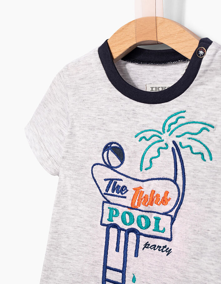 Baby boys' grey 'The IKKS Pool Party' Tshirt