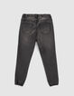 Zwarte afgewassen JOGGER jeans jongens-4