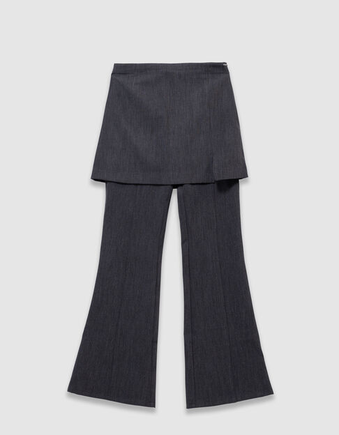 Grijze 2-in-1 flare broek met afneembare rok meisjes - IKKS