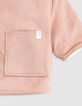 Girl's pink suede and fur coat-4