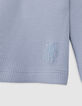 Himmelblaues Rippstrick-T-Shirt f&uuml;r M&auml;dchen-5